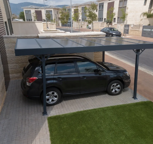 solar awning, car charger